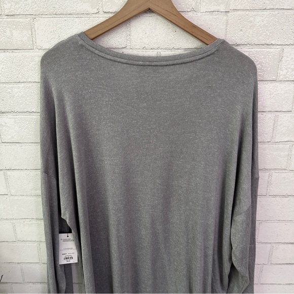 NINE WEST Gray Fox Side Ruched Drop Shoulder Sweater - Picture 8 of 11